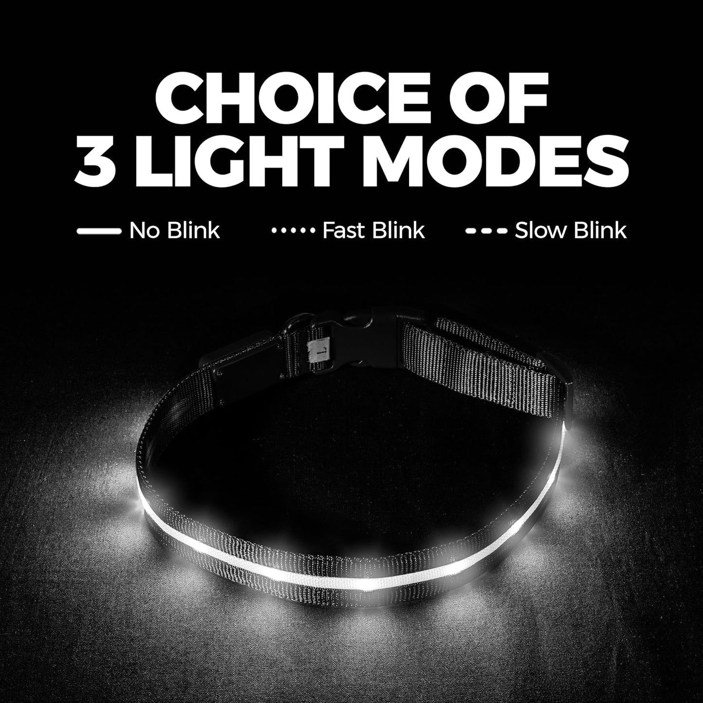 Premium LED Dog Collar - Original Design with 1,000 Feet Visibility - USB Rechargeable and Waterproof - Ideal for Night Walks - Trusted USA Brand